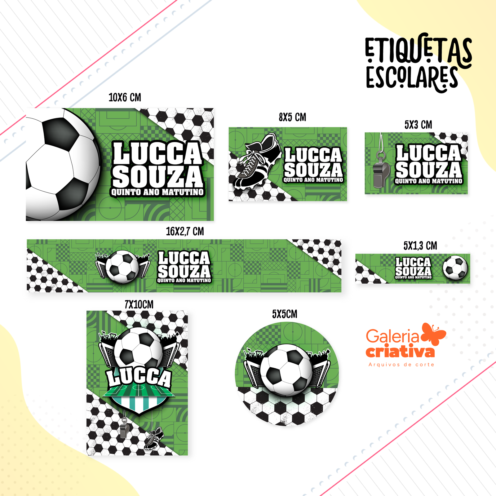 20 - FUTEBOL Arquivo Etiqueta Escolar Futebol - Imagem 1