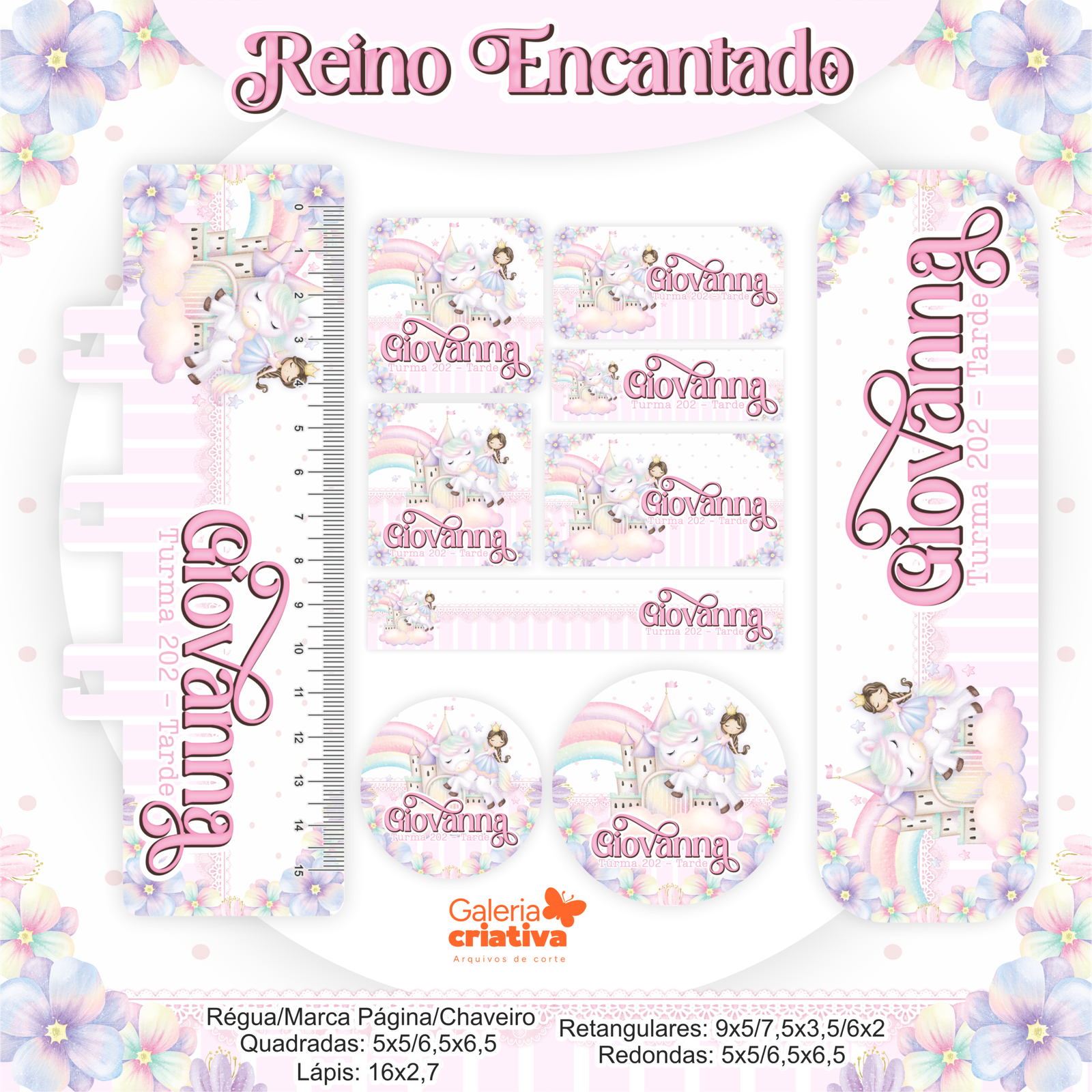 20 - REINADO ENCANTADO Arquivo Etiqueta Escolar REINADO ENCANTADO - Imagem 1