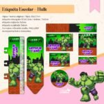 Arquivo Etiqueta Escolar Hulk