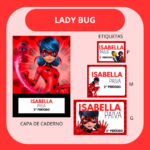 Arquivo Etiqueta Escolar LADY BUG