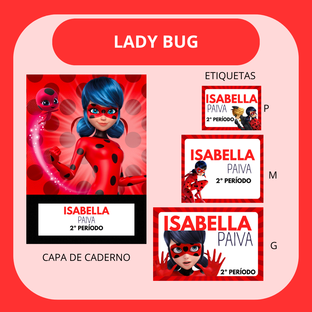 21 - LADY BUG Arquivo Etiqueta Escolar LADY BUG - Imagem 1