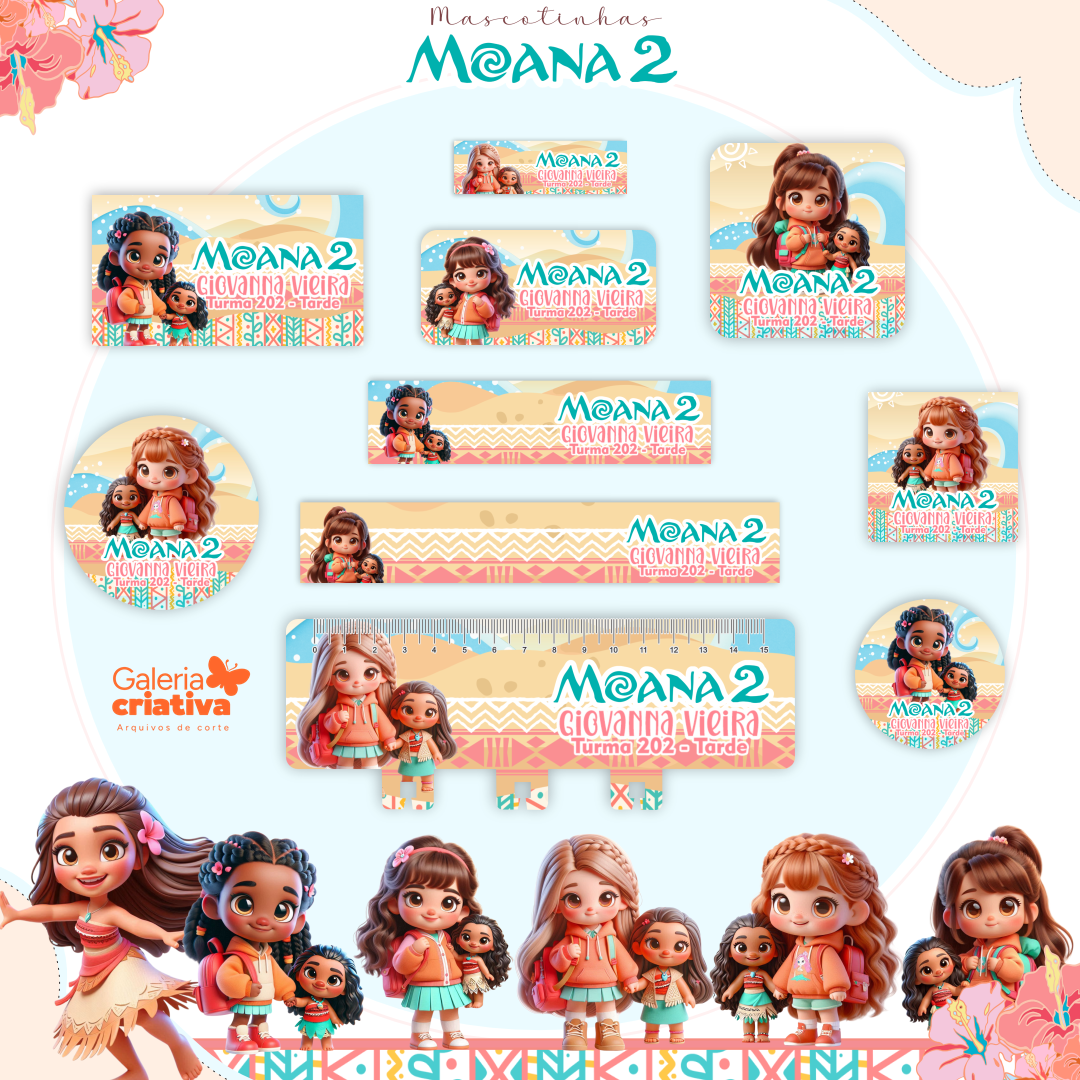 21) MOANA 2 Arquivo Etiqueta Escolar MOANA 2 - Imagem 1
