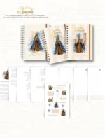 Arquivo Caderno NS Aparecida 7 + capas + miolo decorado + bolso + cartela adesivo