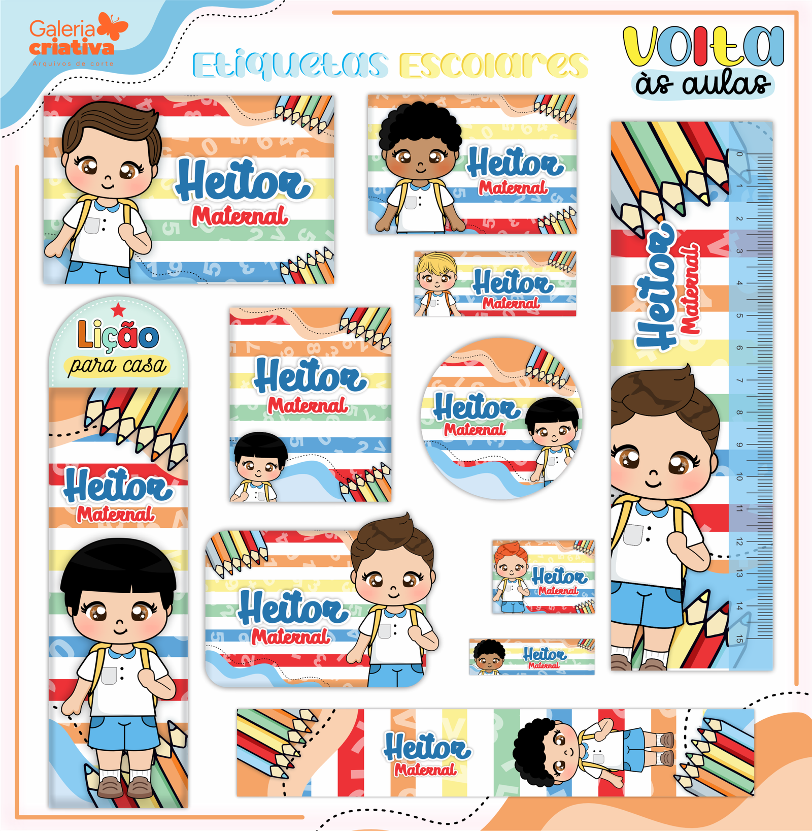 22-ALUNINHO Arquivo Etiqueta Escolar ALUNINHO - Imagem 1