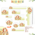 Arquivo Etiqueta Escolar DINO CUTE AQUARELA