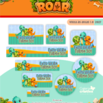 Arquivo Etiqueta Escolar  DINO ROAR