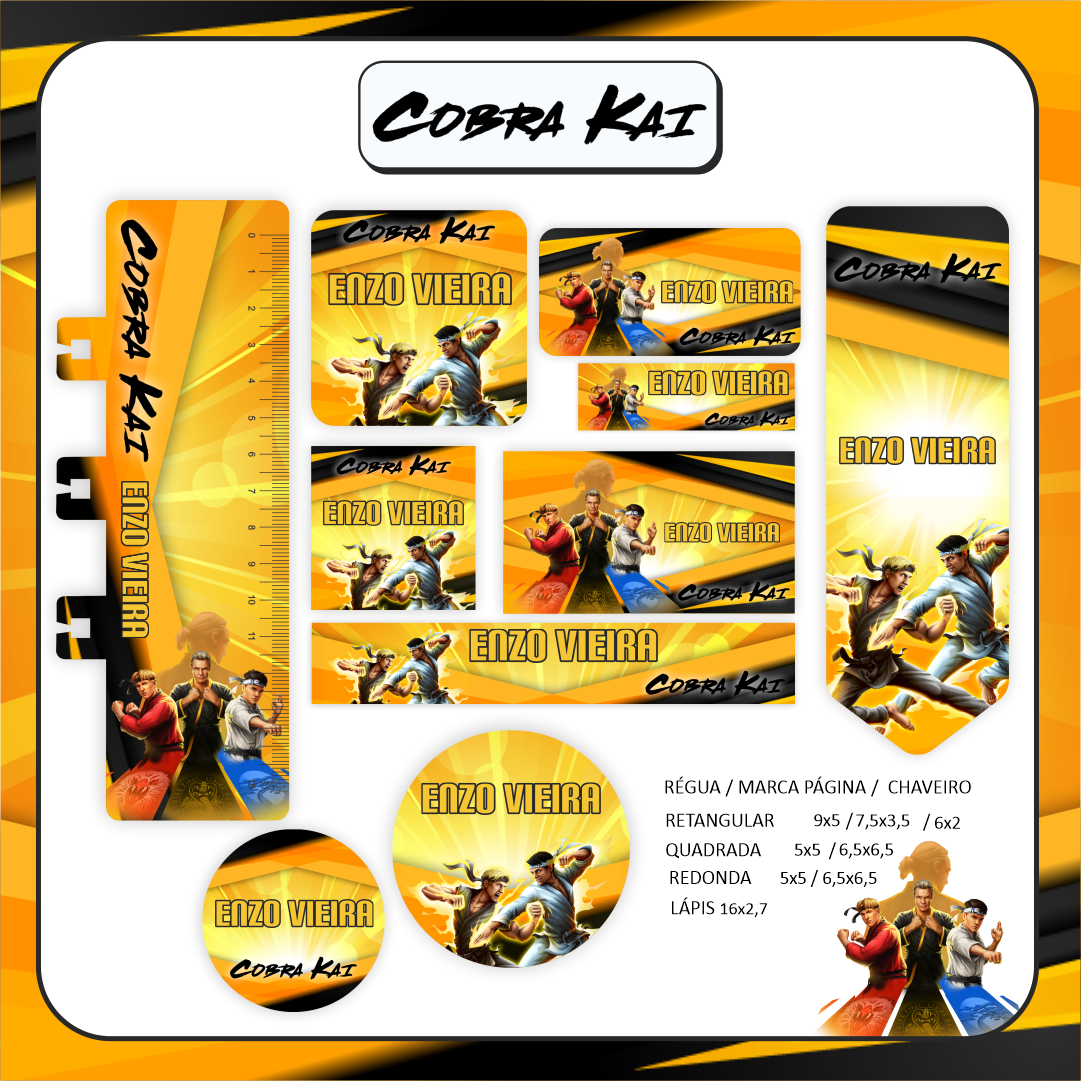 24 - COBRA KAI Arquivo Etiqueta Escolar COBRA KAI - Imagem 1