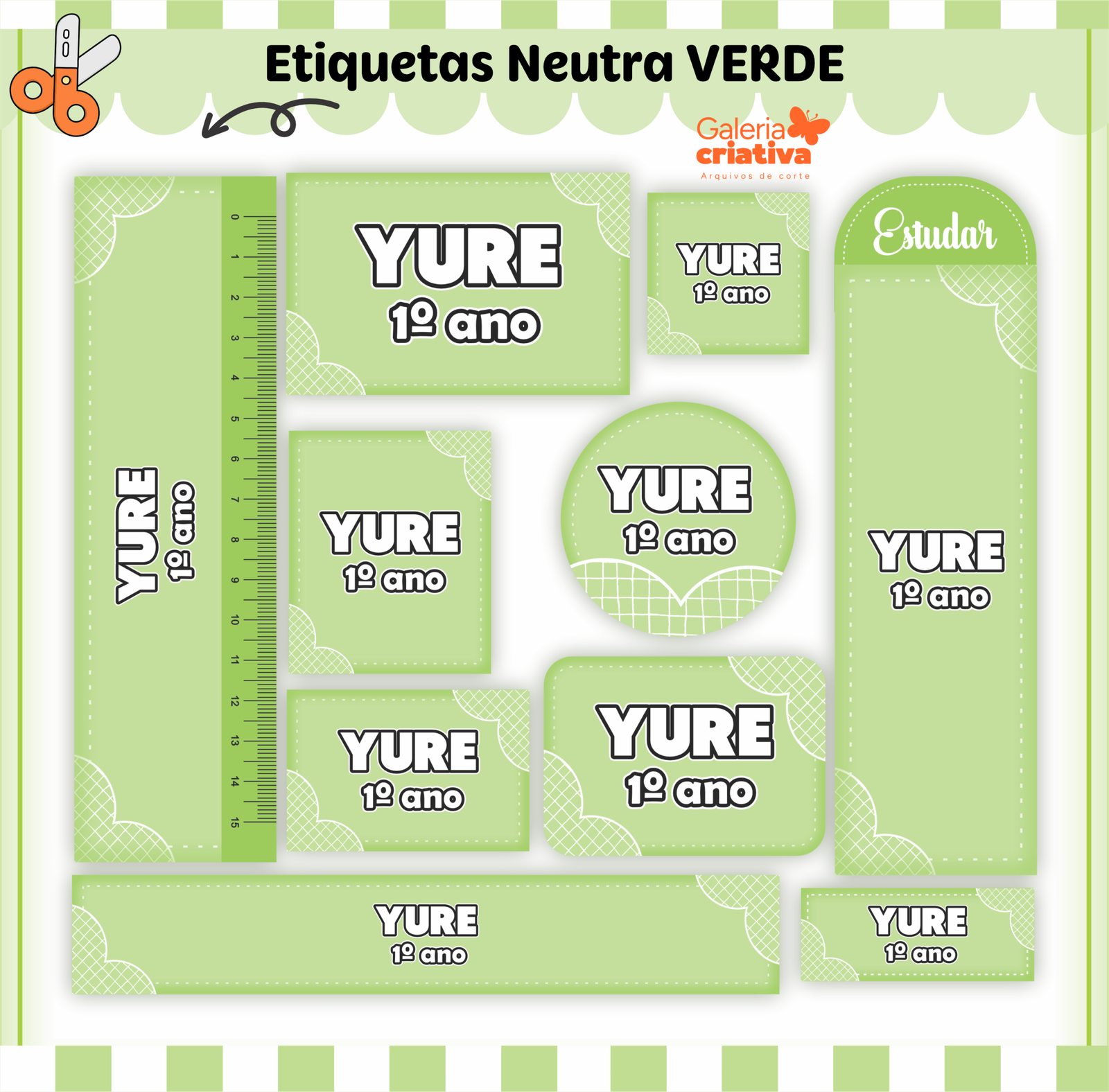 24-NEUTRO VERDE Arquivo Etiqueta Escolar NEUTRO VERDE - Imagem 1