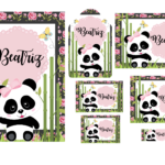 Arquivo Etiqueta Escolar Panda Menina