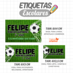 Arquivo Etiqueta Escolar FUTEBOL BOLA