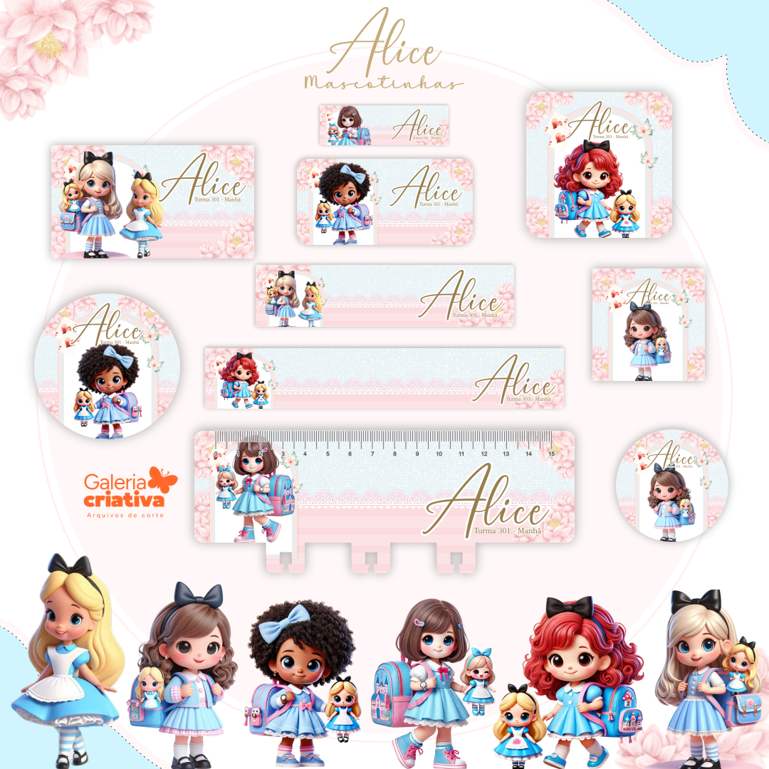 25) ALICE Arquivo Etiqueta Escolar ALICE - Imagem 1