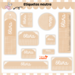 Arquivo Etiqueta Escolar NEUTRO BEGE