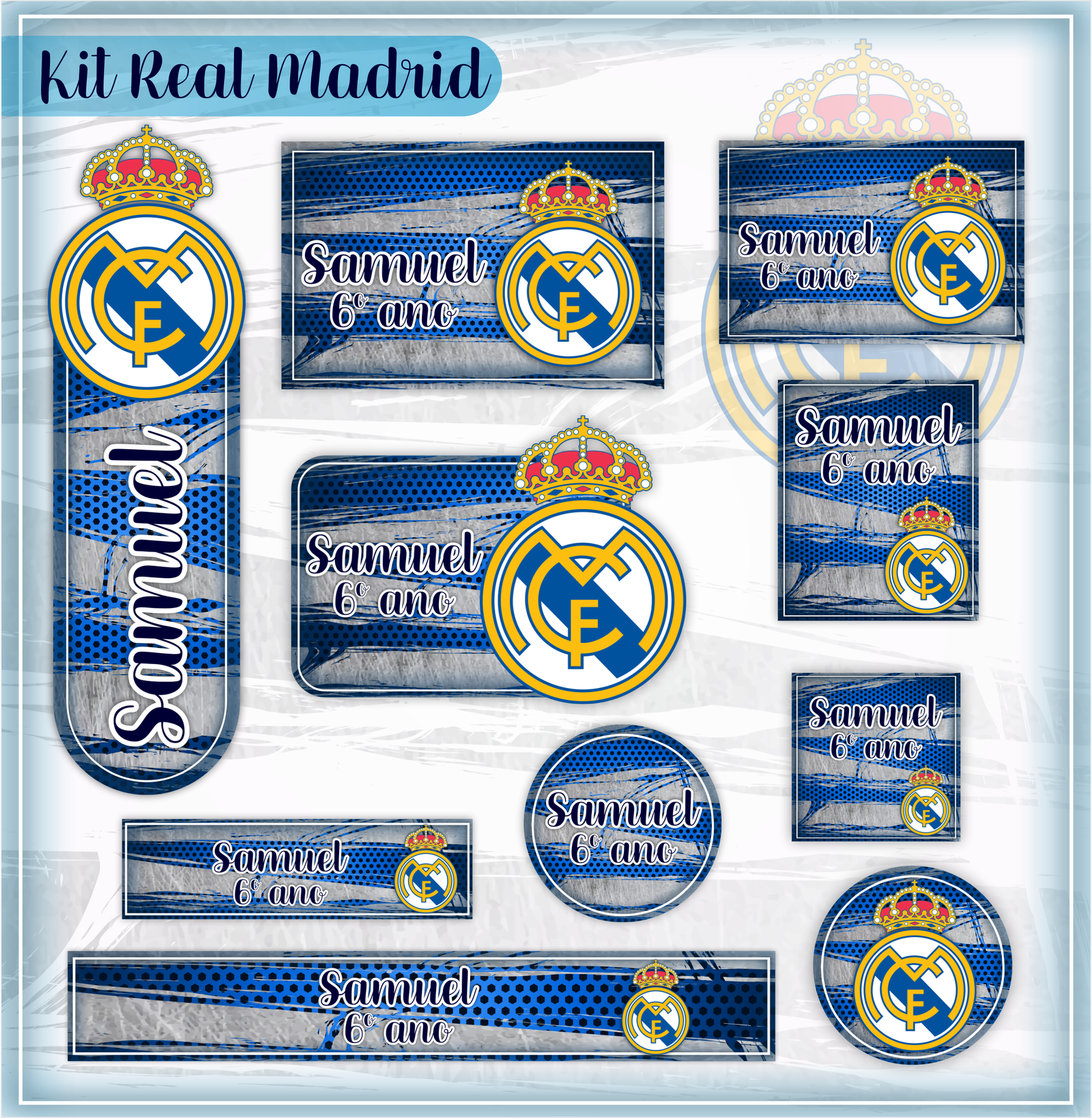 25-REAL MADRID Arquivo Etiqueta Escolar REAL MADRID - Imagem 1
