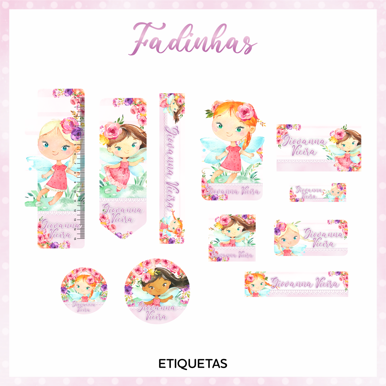 26 - FADINHAS Arquivo Etiqueta Escolar FADINHAS - Imagem 1