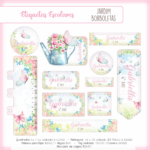 Arquivo Etiqueta Escolar Jardim de Borboletas Aquarelado