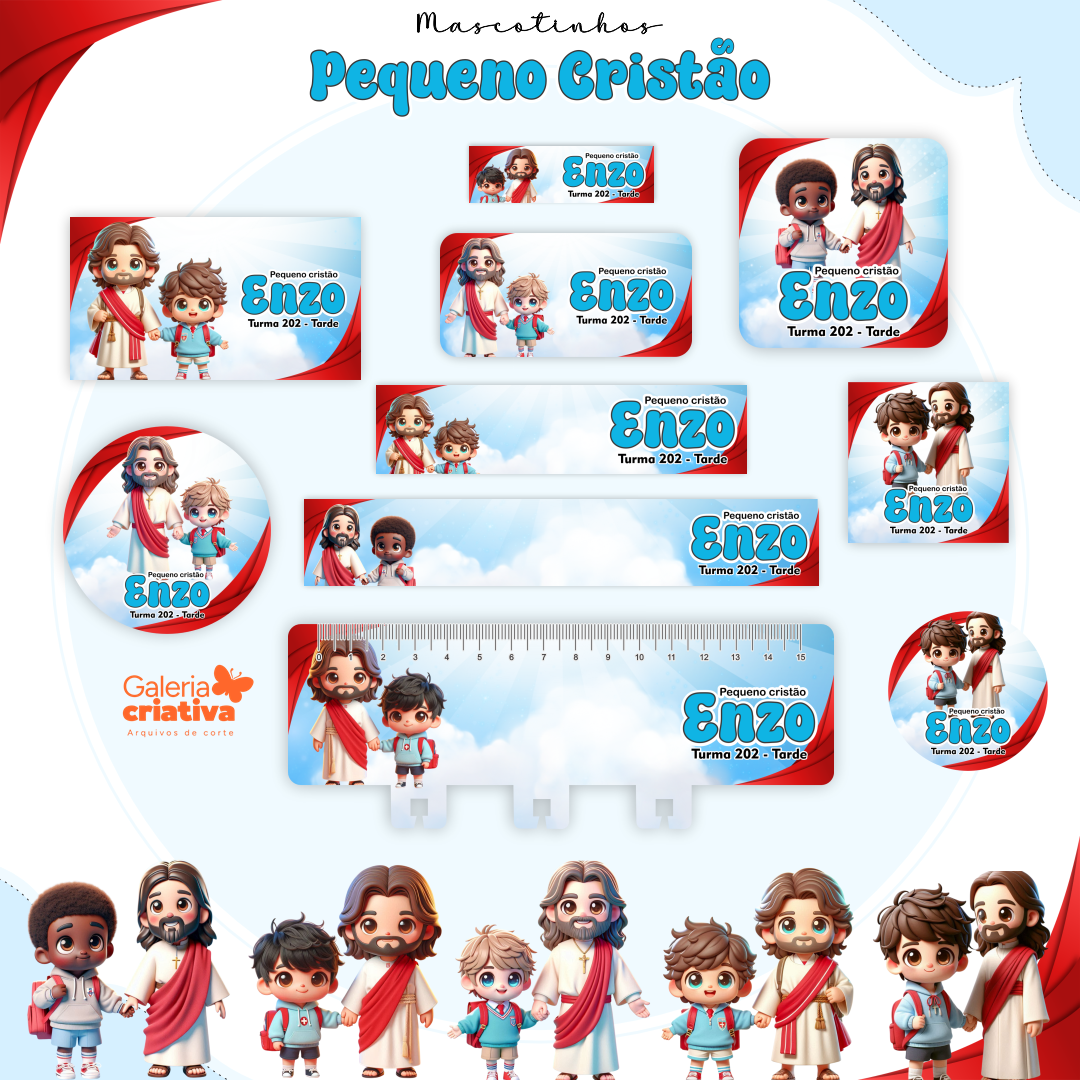26) PEQUENO CRISTÃO Arquivo Etiqueta Escolar PEQUENO CRISTÃO - Imagem 1