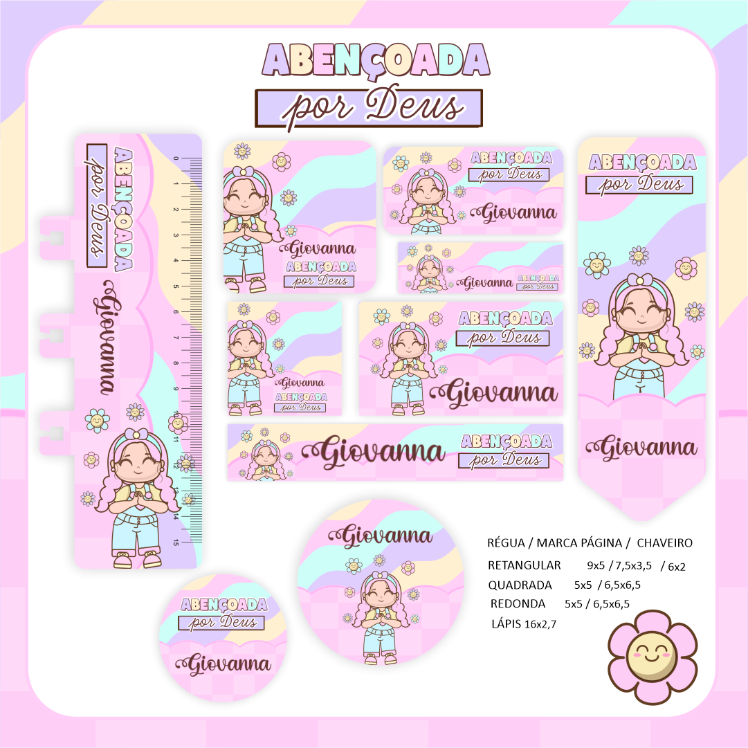 27 - ABENÇOADA POR DEUS Arquivo Etiqueta Escolar ABENÇOADA POR DEUS - Imagem 1