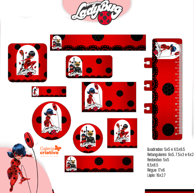 27) LADY BUG Arquivo Etiqueta Escolar LADY BUG - Imagem 1