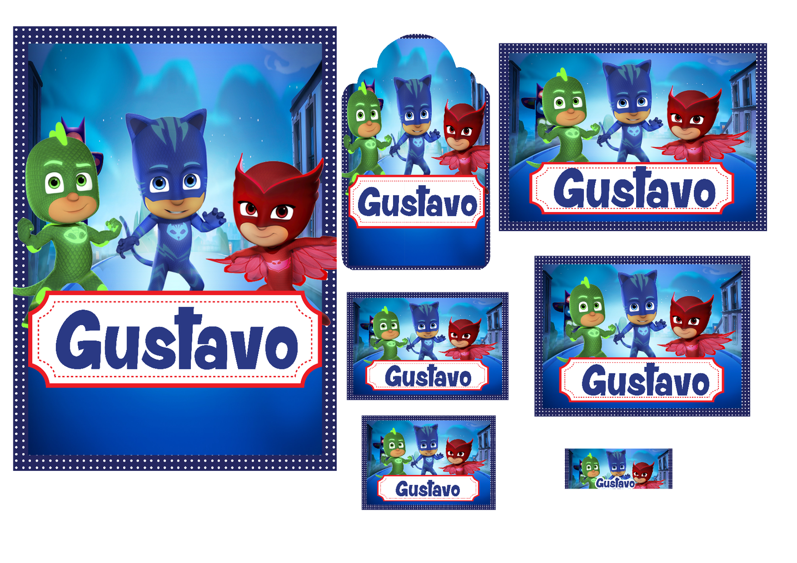 27 - PJ Masks Arquivo Etiqueta Escolar PJ Masks - Imagem 1