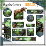 Arquivo Etiqueta Escolar Jurassic