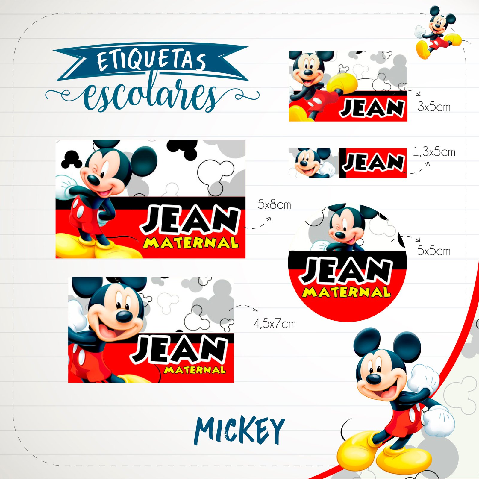28 - Mickey Arquivo Etiqueta Mickey - Imagem 1