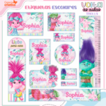 Arquivo Etiqueta Escolar TROLLS