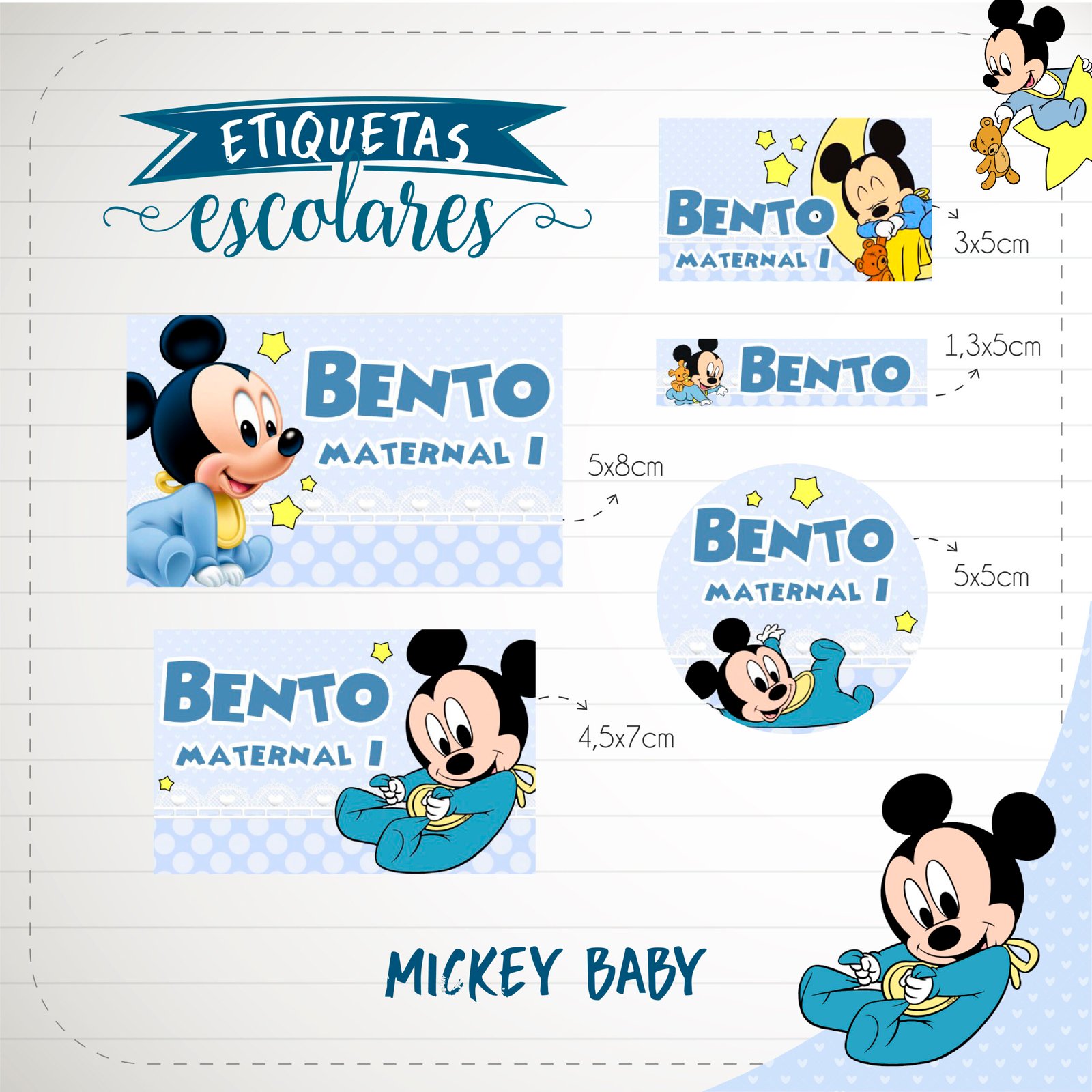 29 - Mickey Baby Arquivo Etiqueta Mickey Baby - Imagem 1