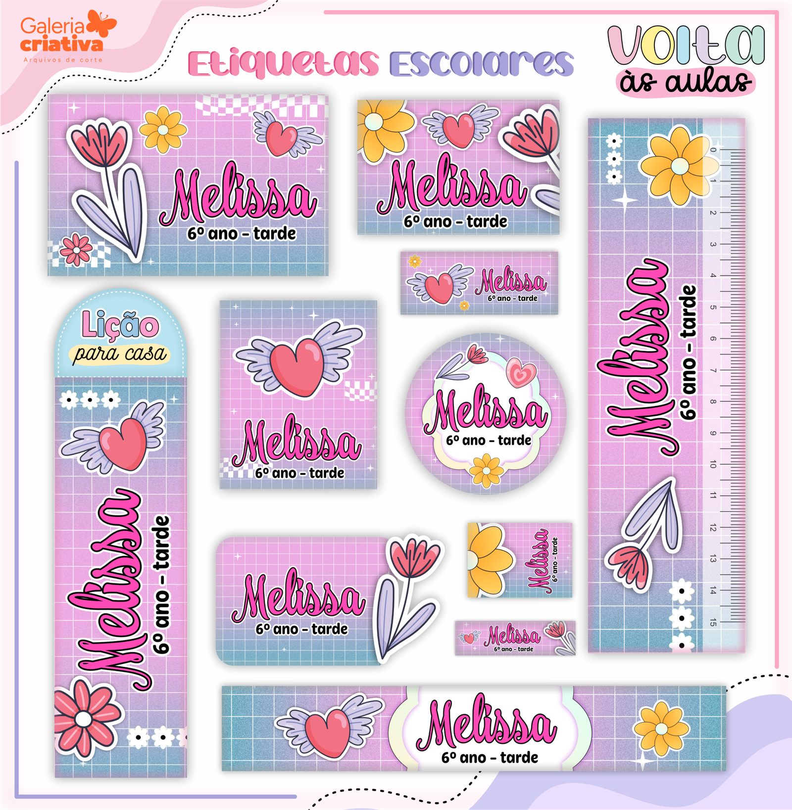 29-TENN MENINA GROOVE Arquivo Etiqueta Escolar TENN MENINA GROOVE - Imagem 1