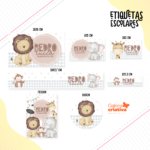 Arquivo Etiqueta Escolar ANIMAIS CUTE MENINO