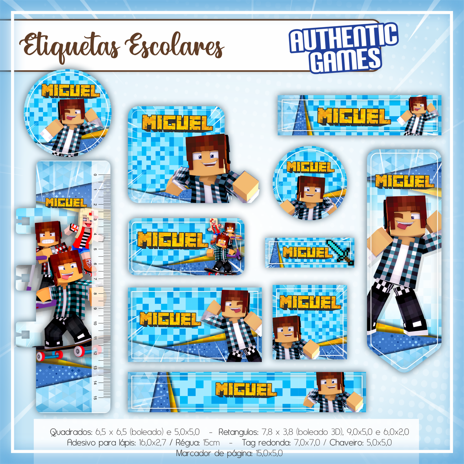 3 - Authentic Games Arquivo Etiqueta Escolar Authentic Games - Imagem 1