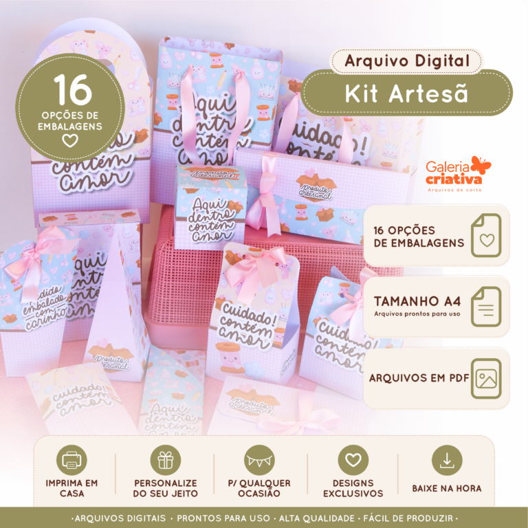 3 - Kit Artesã Arquivo Coleção Kit Artesã Sacolas e Caixinhas - Imagem 1