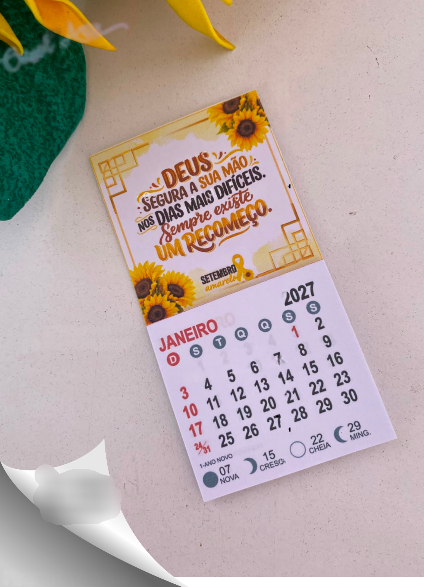 3-porta mini calendario setembro amarelo Arquivo Setembro Amarelo Porta Mini Calendário - Imagem 1