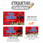 Arquivo Etiqueta Escolar HOMEM ARANHA VERMELHO