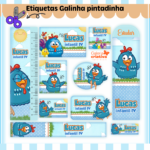 Arquivo Etiqueta Escolar GALINHA PINTADINHA MENINO