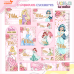 Arquivo Etiqueta Escolar PRINCESAS DISNEY