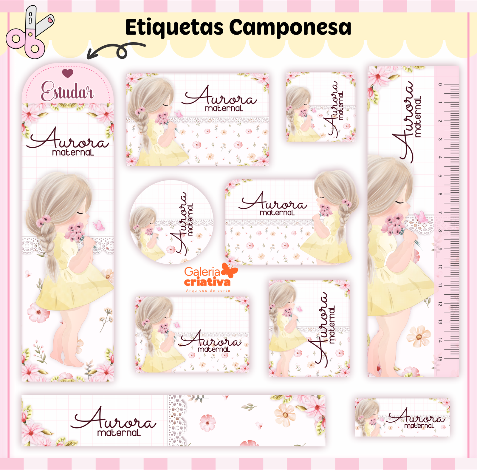 31-CAMPONESA Arquivo Etiqueta Escolar CAMPONESA - Imagem 1