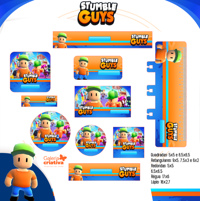 31 - STUMBLE GUYS Arquivo Etiqueta Escolar STUMBLE GUYS - Imagem 1
