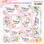 Arquivo Etiqueta Escolar FLORAL 1