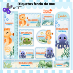 Arquivo Etiqueta Escolar FUNDO DO MAR