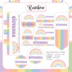 Arquivo Etiqueta Escolar  RAINBOW