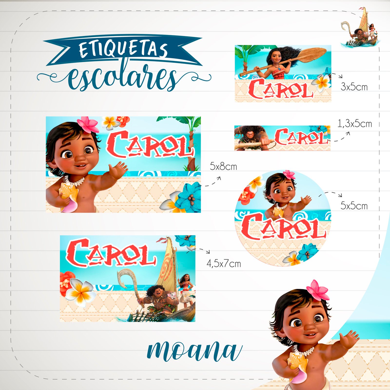 33 - Moana Arquivo Etiqueta Moana - Imagem 1