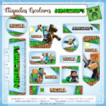 Arquivo Etiqueta Escolar Minecraft