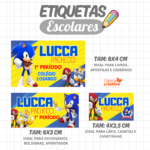 Arquivo Etiqueta Escolar SONIC