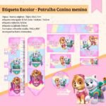 Arquivo Etiqueta Escolar Patrulha Canina Menina