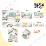Arquivo Etiqueta Escolar TRANSPORTES BABY