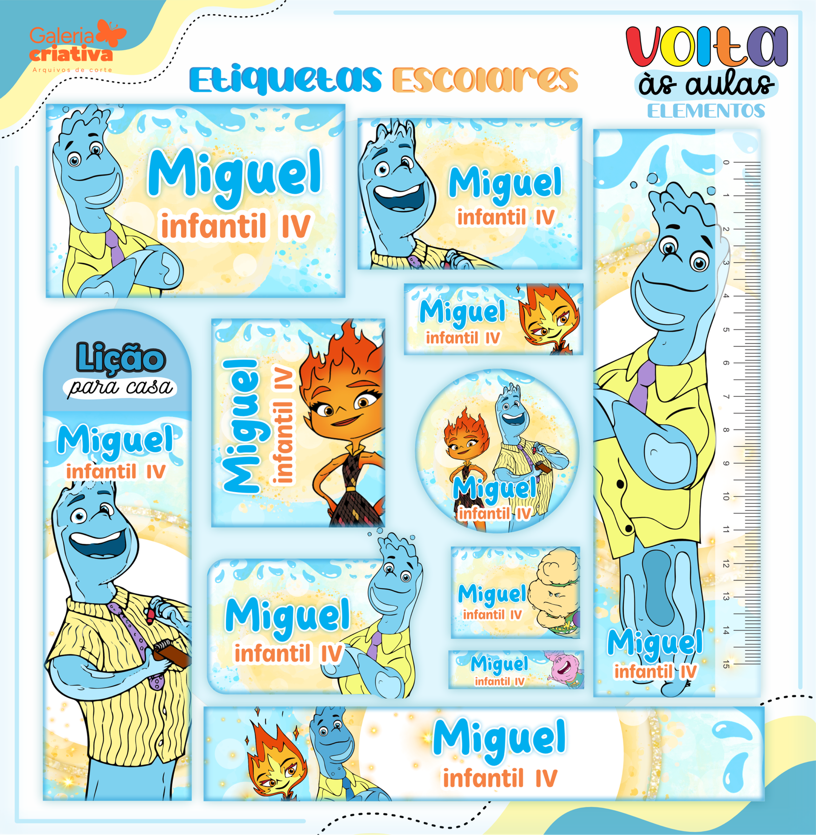 36 - FILME ELEMENTOS Arquivo Etiqueta Escolar FILME ELEMENTOS - Imagem 1