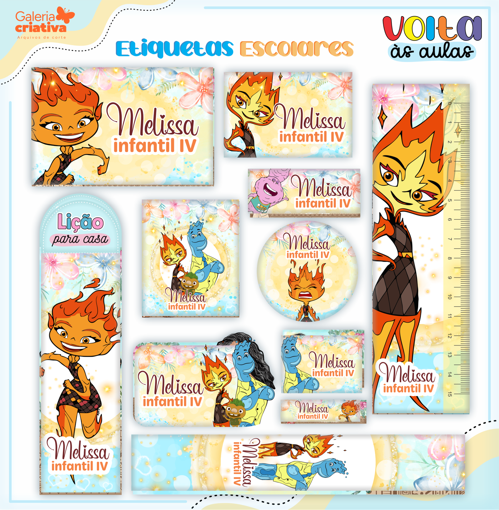 36 - FILME ELEMENTOS Arquivo Etiqueta Escolar FILME ELEMENTOS - Imagem 1