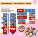 Arquivo Etiqueta Escolar Patrulha Canina Menino