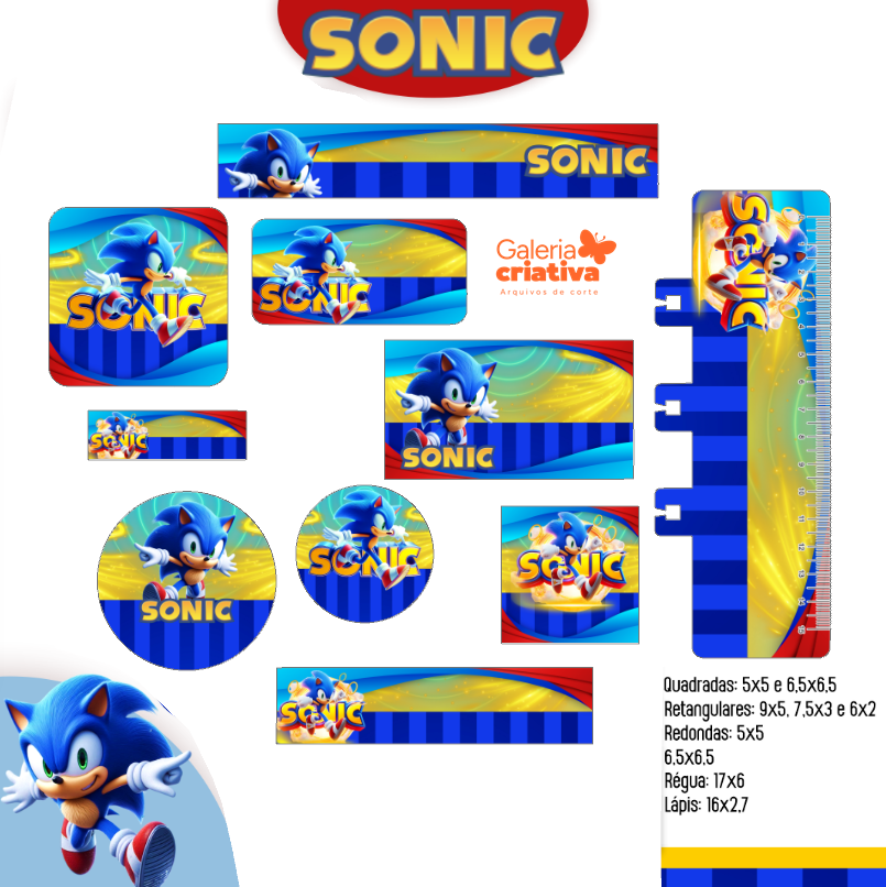 36 - SONIC Arquivo Etiqueta Escolar SONIC - Imagem 1