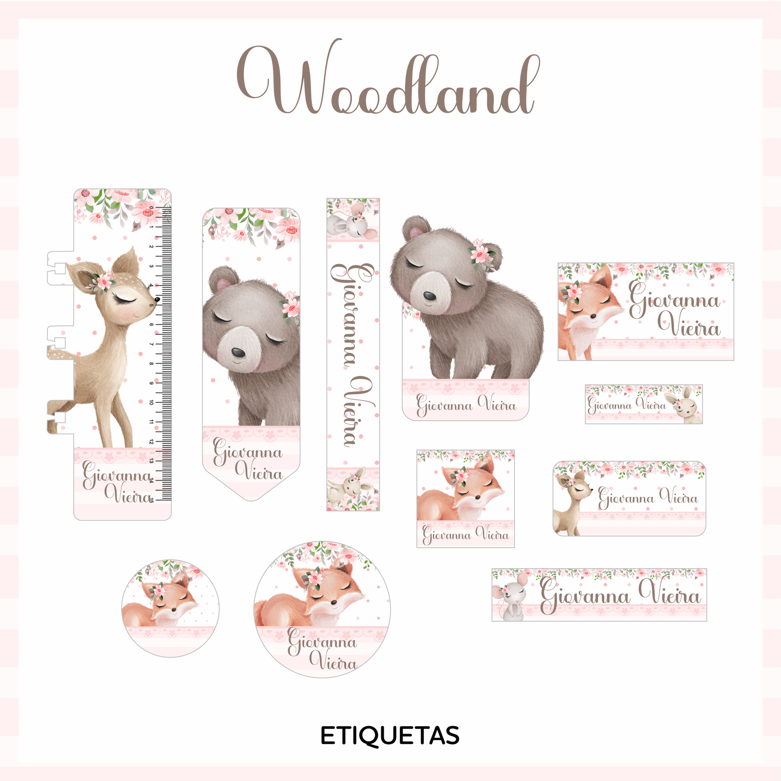 36 - WOODLAND Arquivo Etiqueta Escolar WOODLAND - Imagem 1